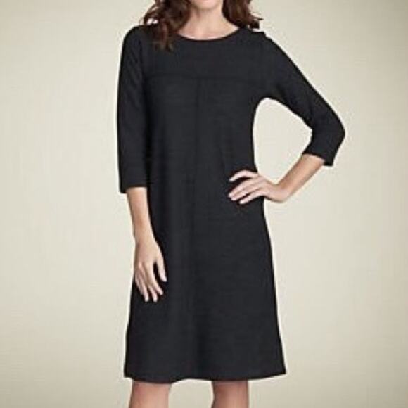 Eileen Fisher Charcoal Ballet Neck Wool Dress Size XL - Picture 1 of 5